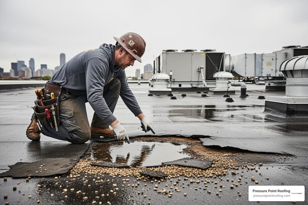 emergency commercial roofing repair in gold hill or